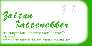 zoltan kaltenekker business card